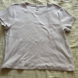 Hollister Light Pink Ribbed Short Sleeve Top and Shorts Set